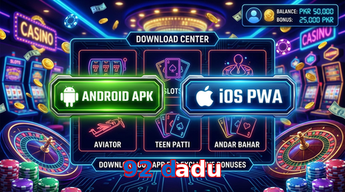 Main screen of 92 Dadu download page for PK players